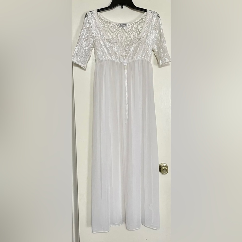 VTG Blanche Lingerie Peignoir Honeymoon Bridal Nightgown & Dressing Robe, Sz S